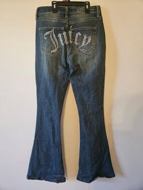 Y2K Juicy Couture Denim Lunita Flare Jeans with Rhinestone 'Juicy' Back
